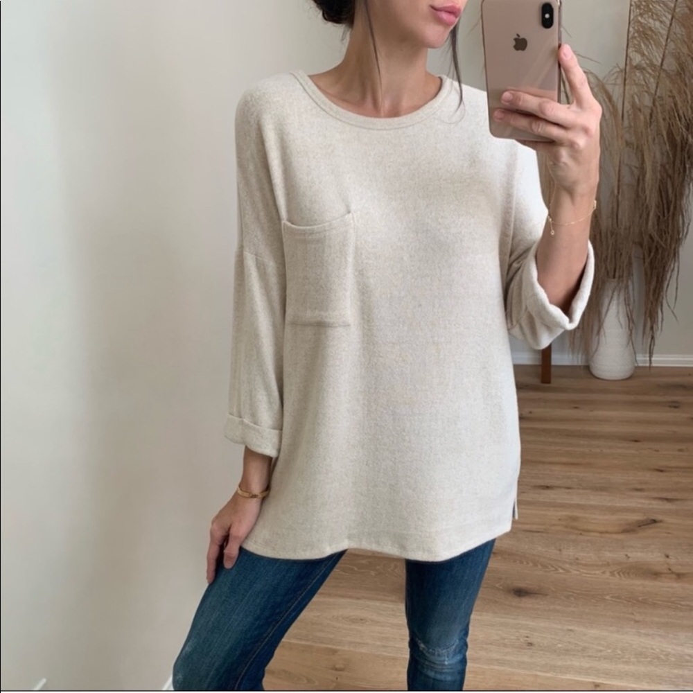🆕 Cream Brushed Hacci Top